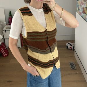 RALPH LAUREN vintage cotton hand knitted vest